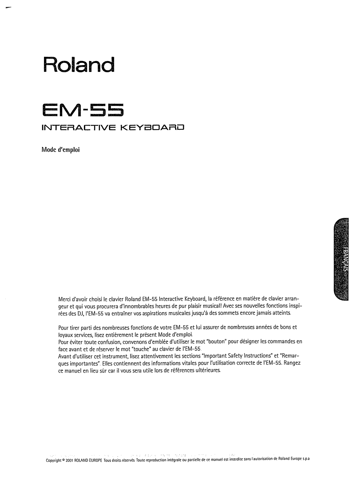 ROLAND EM-55 User Manual