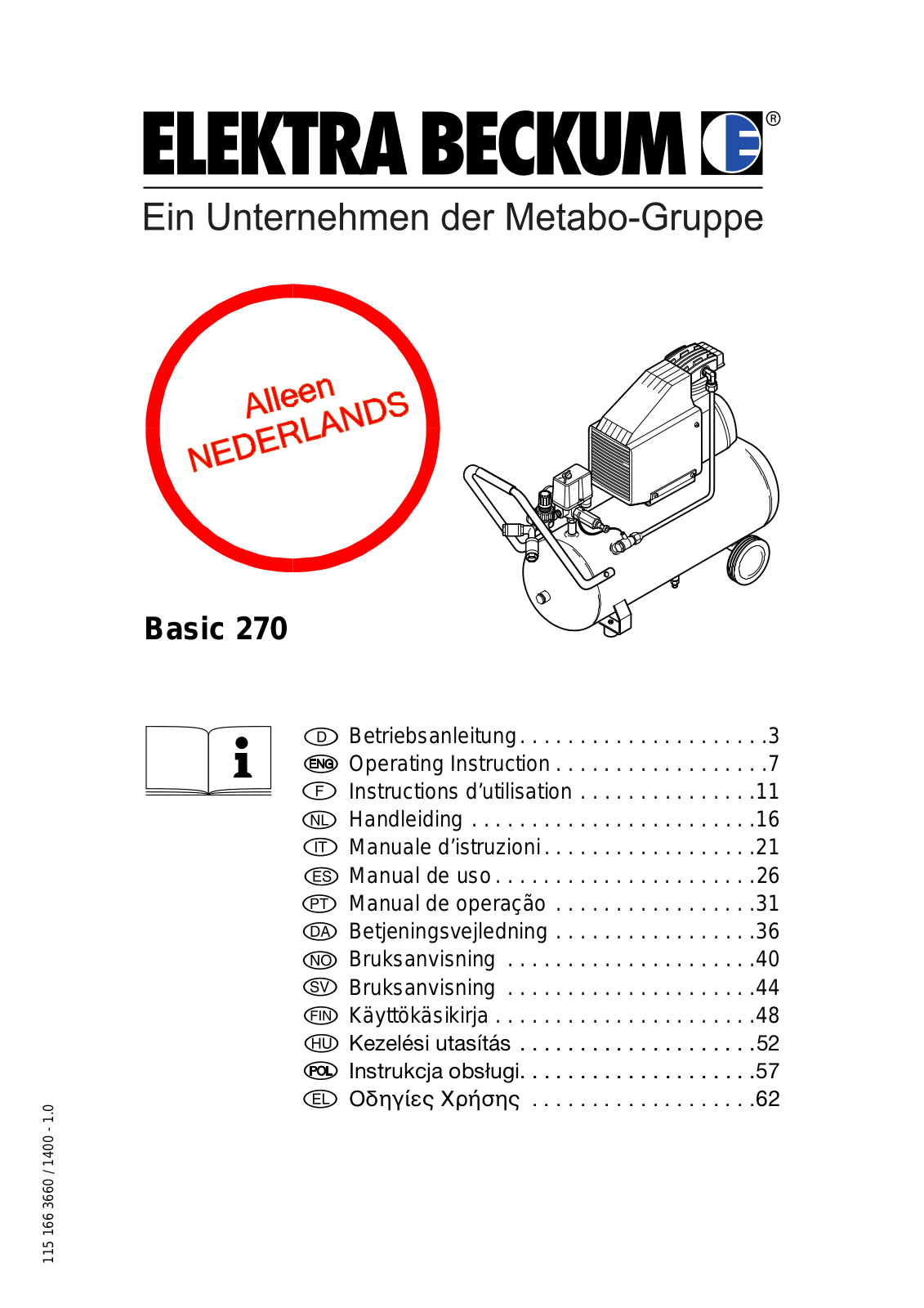 Elektra Beckum Basic 270 User Manual