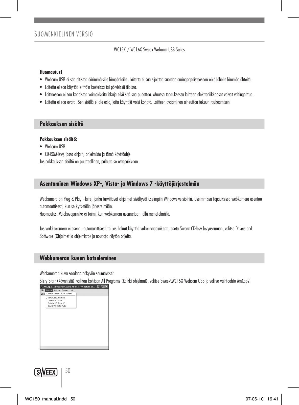 Sweex WC15X, WC16X User Manual