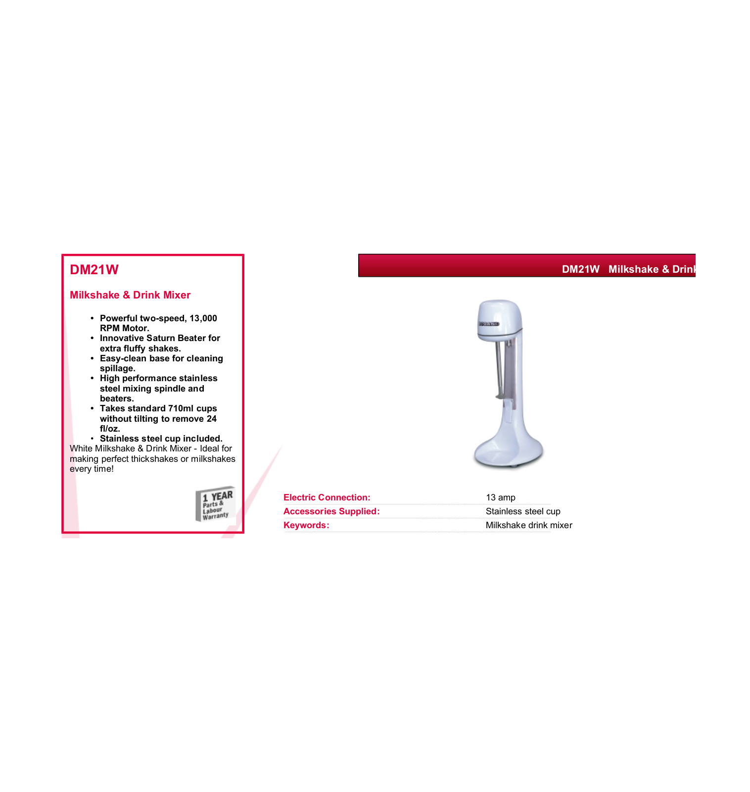 Valera DM21W DATASHEET