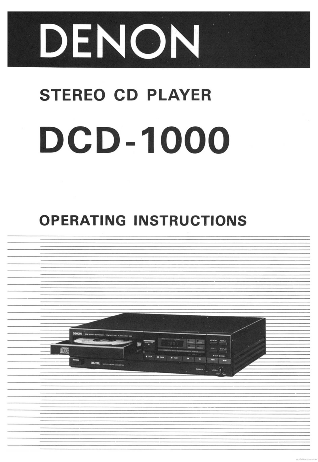 Denon DCD-1000 Schematic