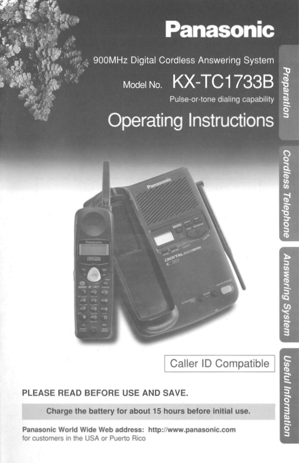 Panasonic KX-TC1733B User Manual