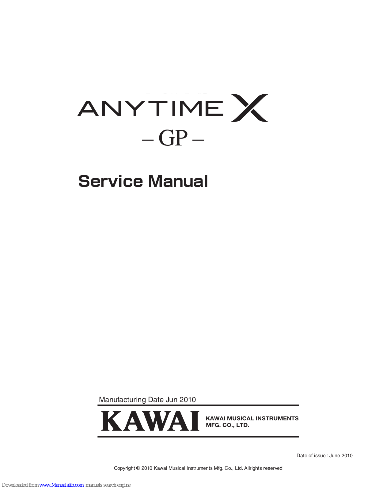 Kawai AnyTime X GP Service Manual