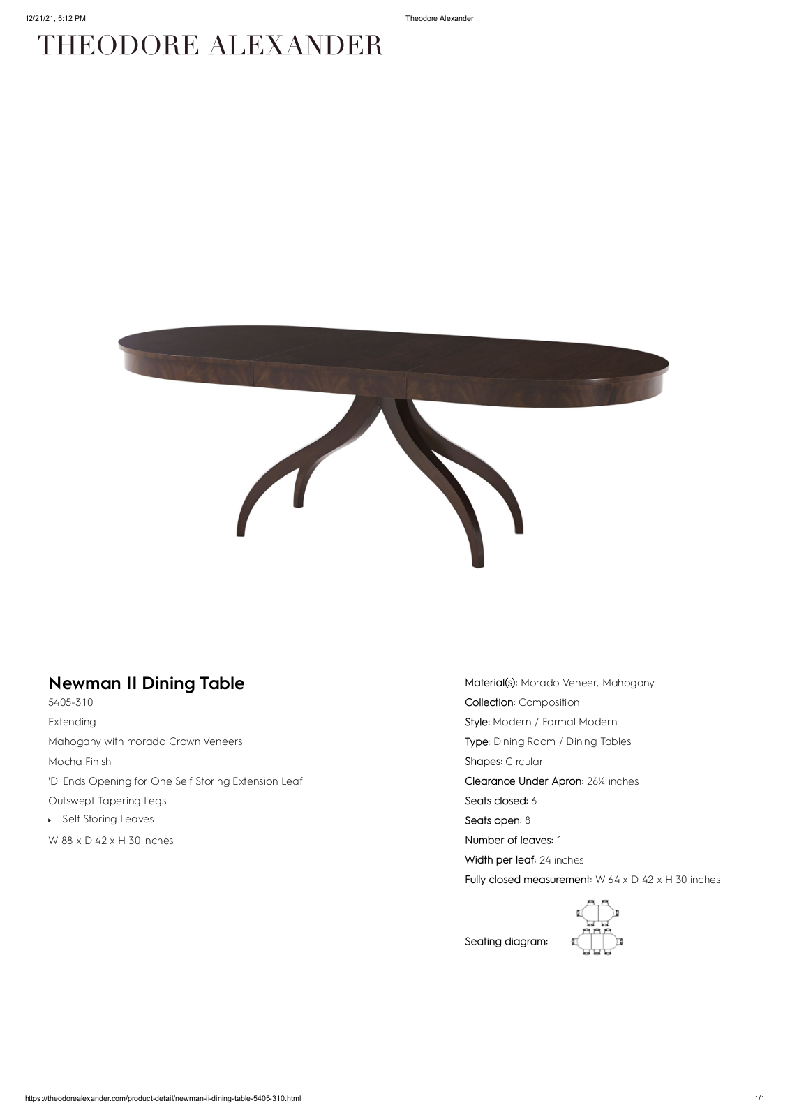 Theodore Alexander FPLJ2277 Specifications - ManualMachine.com