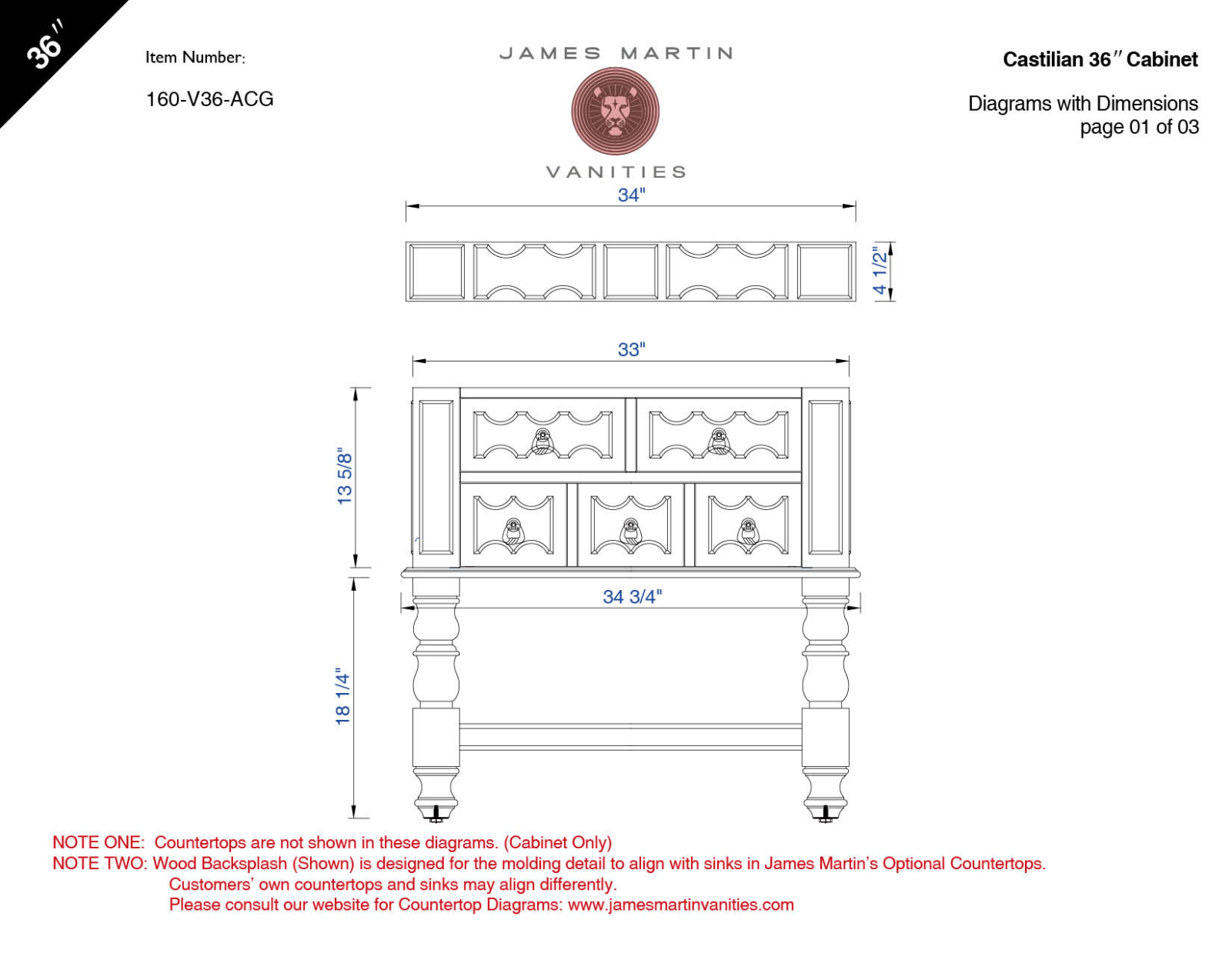 James Martin 160V36EG3AF, 160V36FINTO, 160V36EG3CAR Diagram