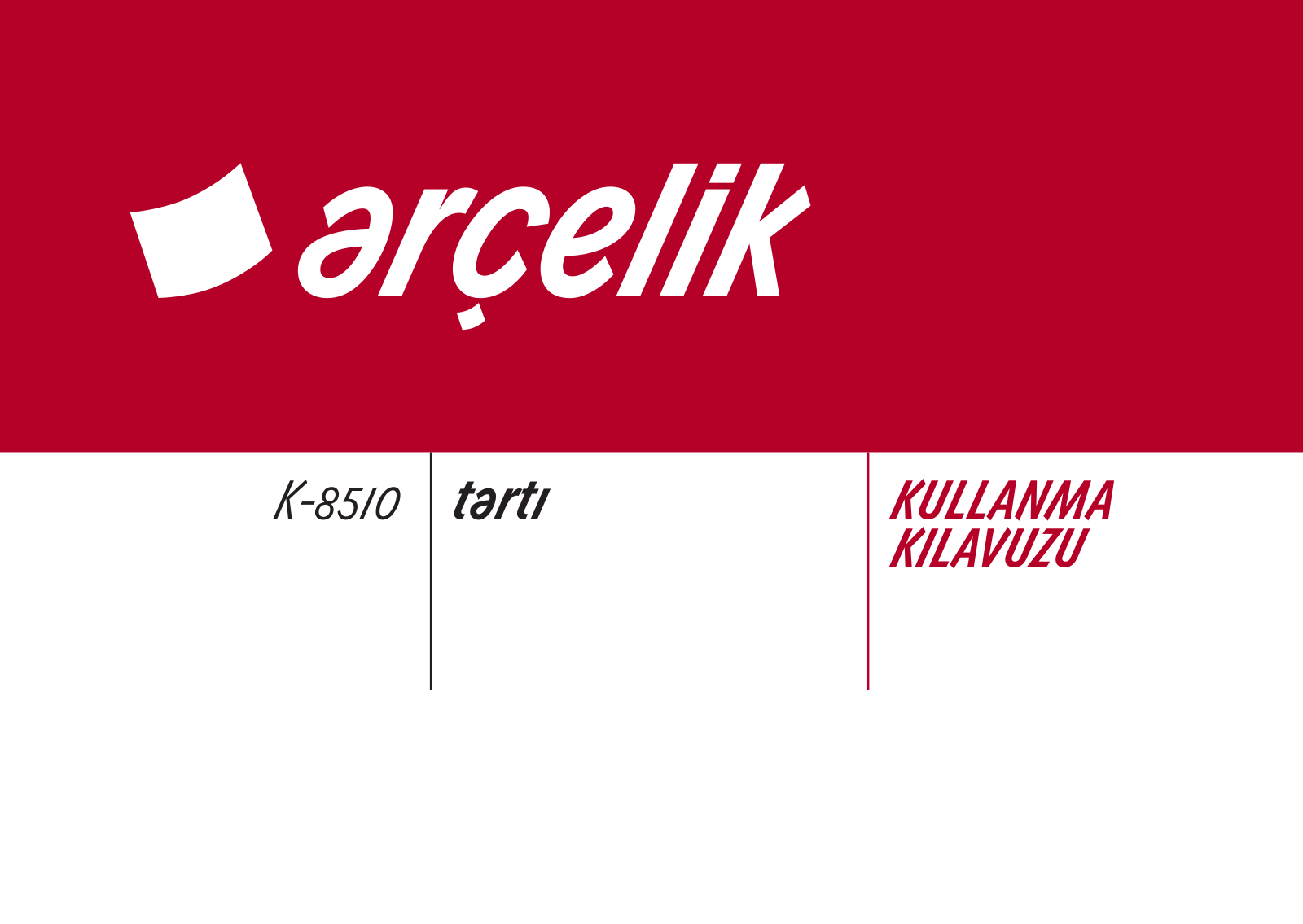 Arçelik K8510 User manual