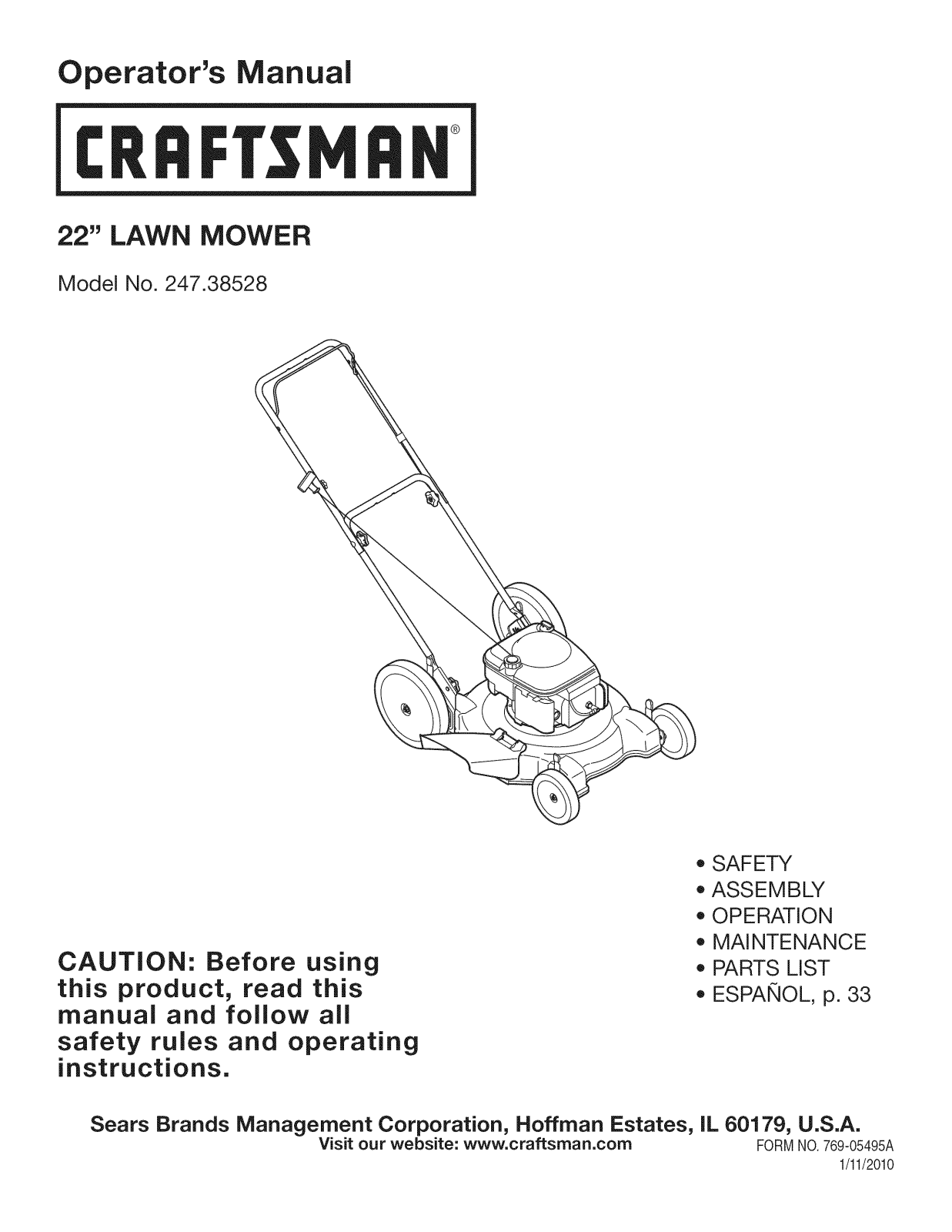 Craftsman 38528 User Manual - ManualMachine.com