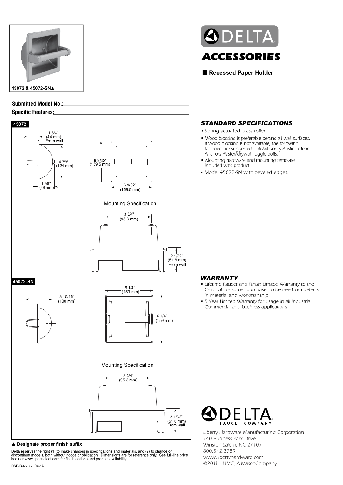 Factory Direct Hardware 45072 User Manual