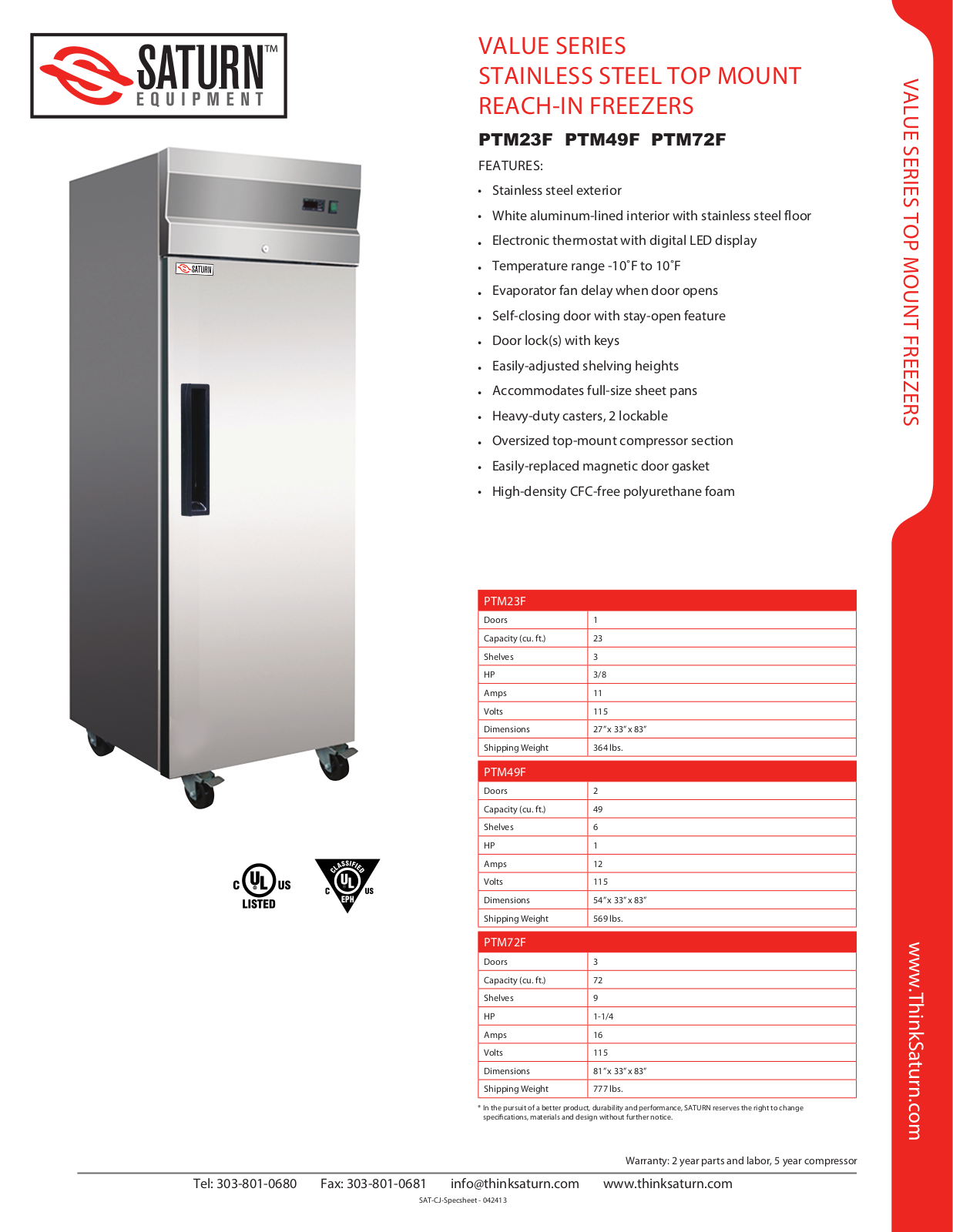 Saturn Equipment PTM23F User Manual