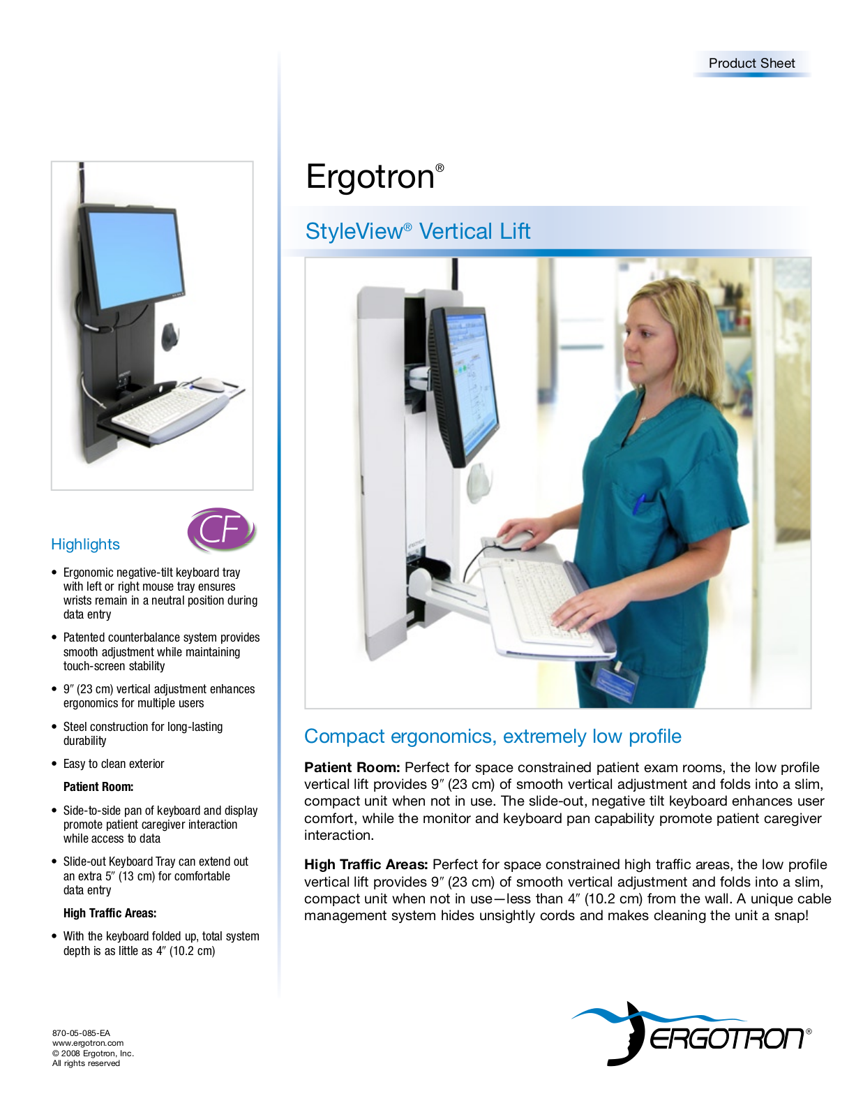 Ergotron Styleview Vertical Lift LCD Monitor User Manual - ManualMachine.com