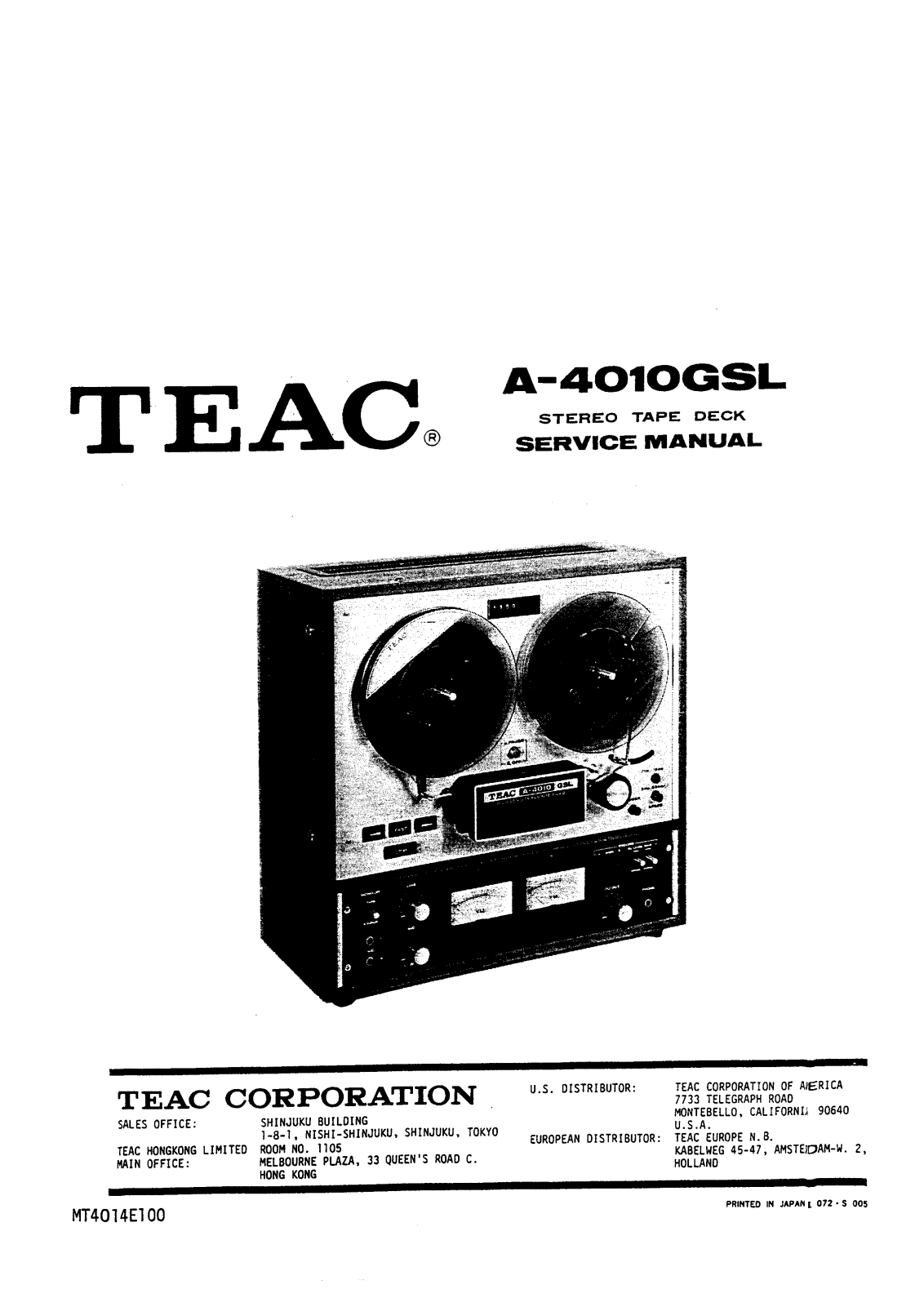 TEAC A-4010-GSL Service manual