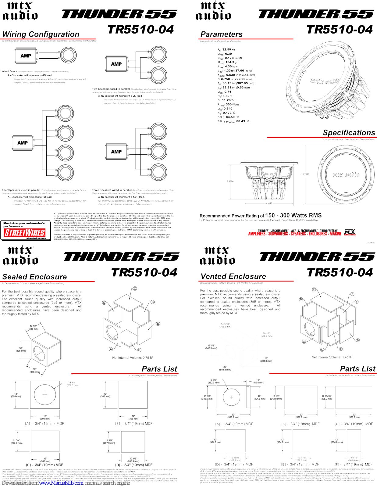 MTX Thunder TR5510-04, Thunder 55 Connection Manual - ManualMachine.com