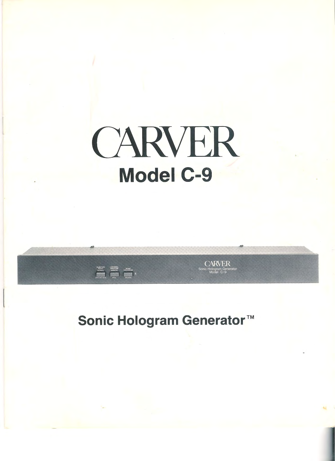 Carver C-9 Owners manual