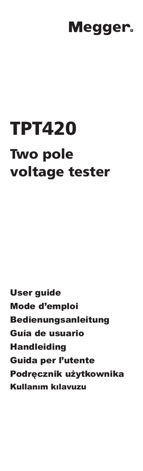 Megger TPT420 User guide