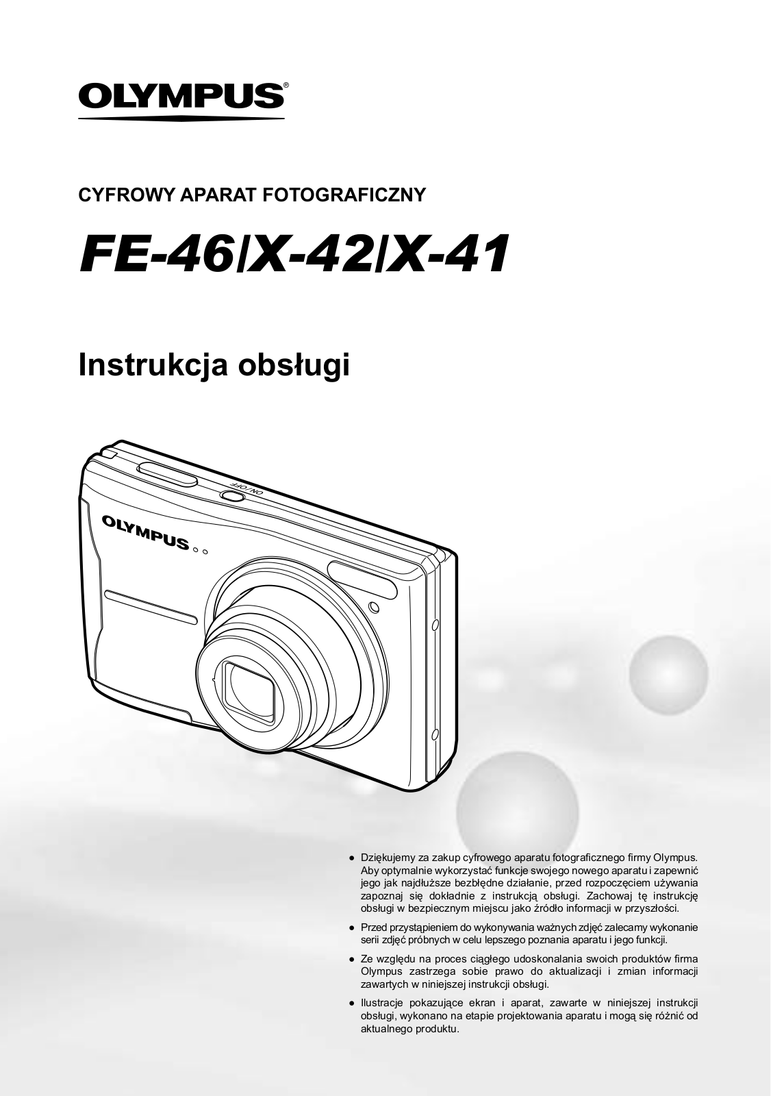 Olympus X-41, X-42 User Manual