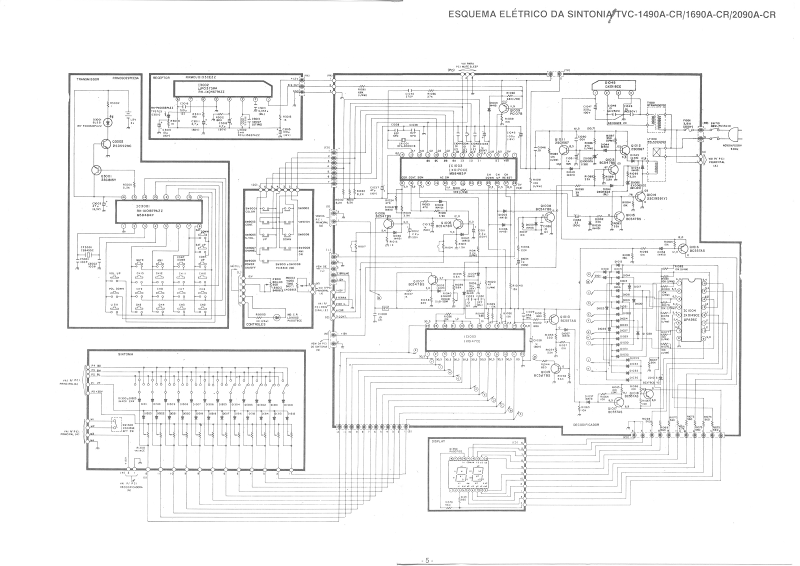 Sharp C1490A, C1690A, C2090A Schematic