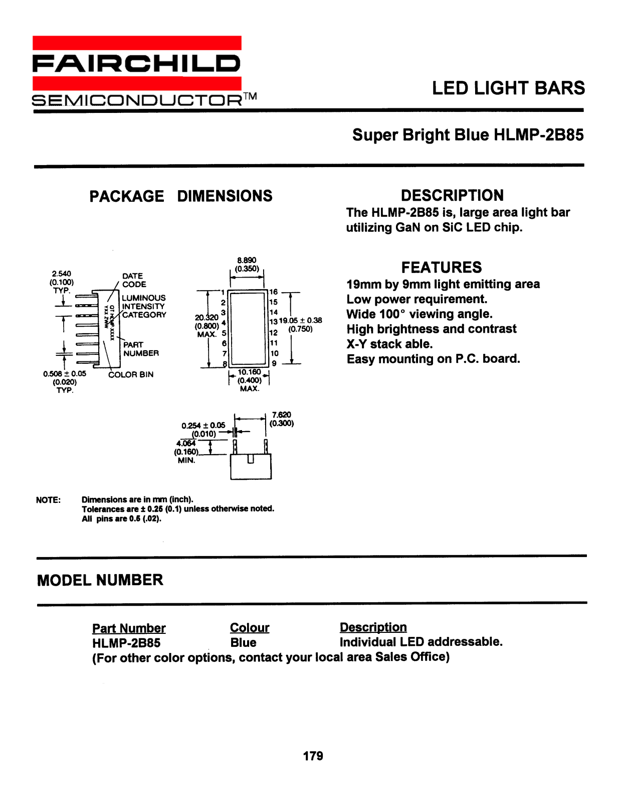 Fairchild Semiconductor HLMP-2B85 Datasheet