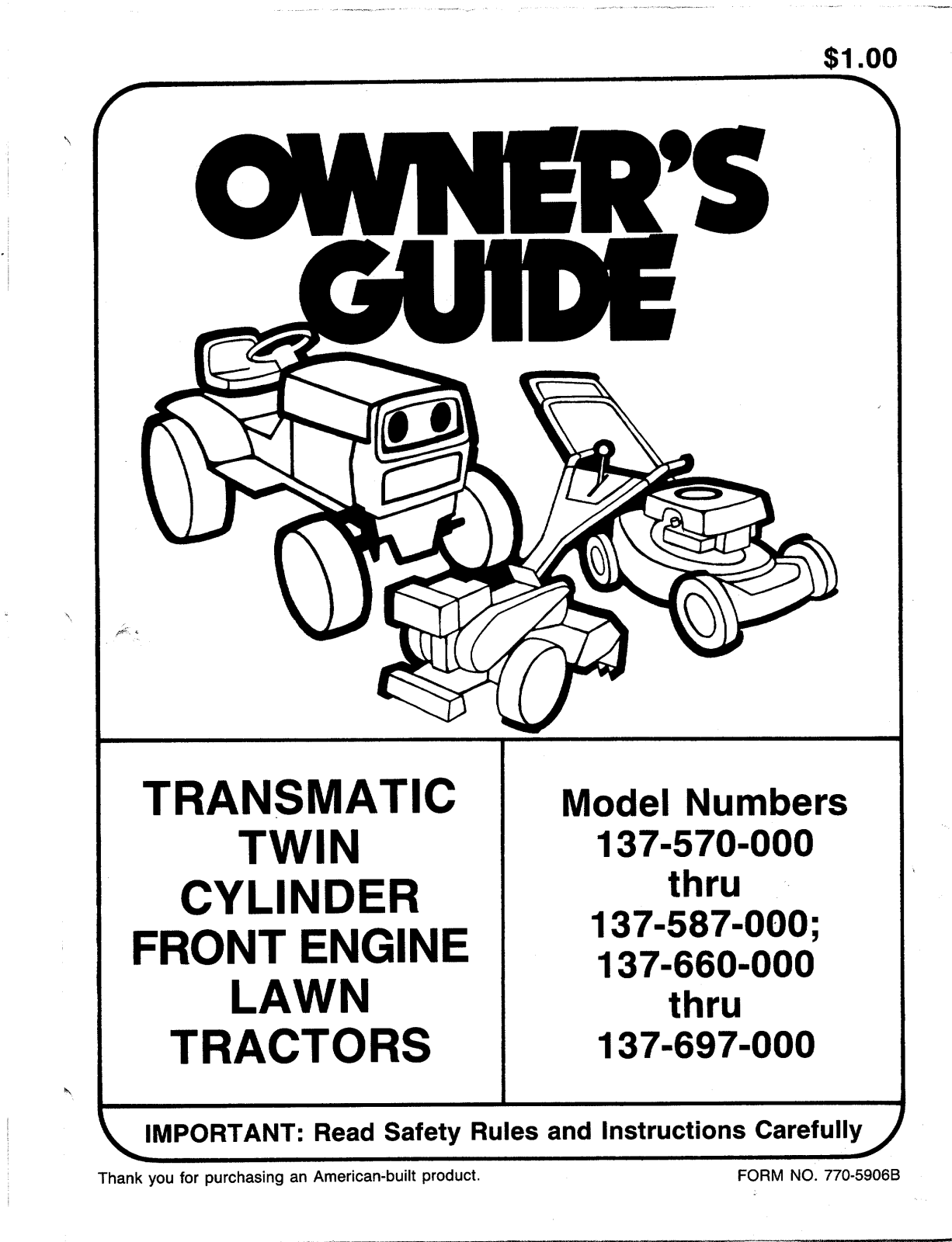 MTD 137-697-000, 137-570-000, 137-660-000, 137-587-000 User Manual