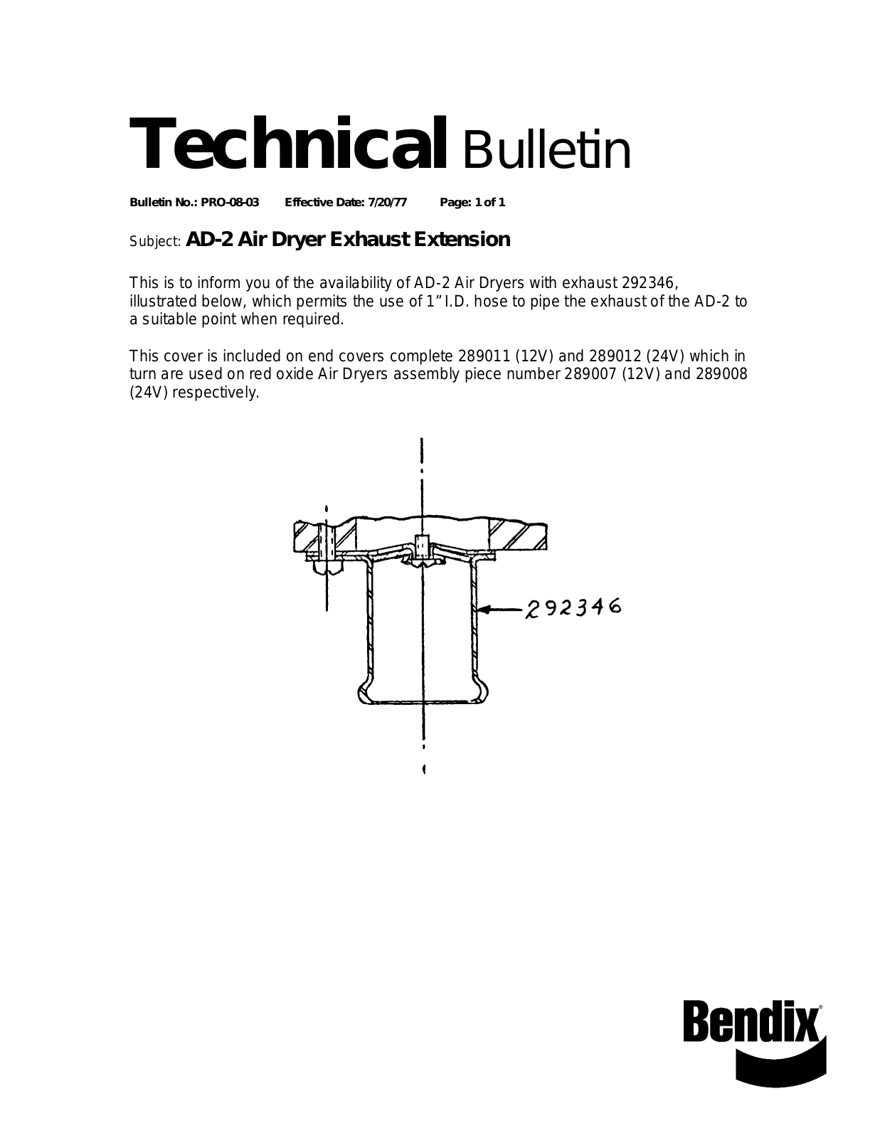 BENDIX TCH-008-003 User Manual