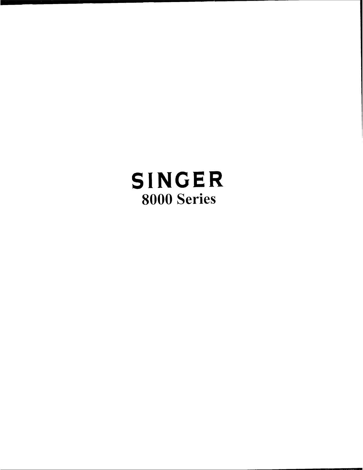 Singer SE User Manual