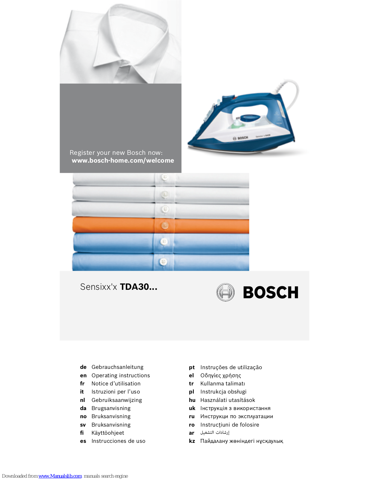 Bosch Sensixx'x TDA30 Operating Instructions Manual