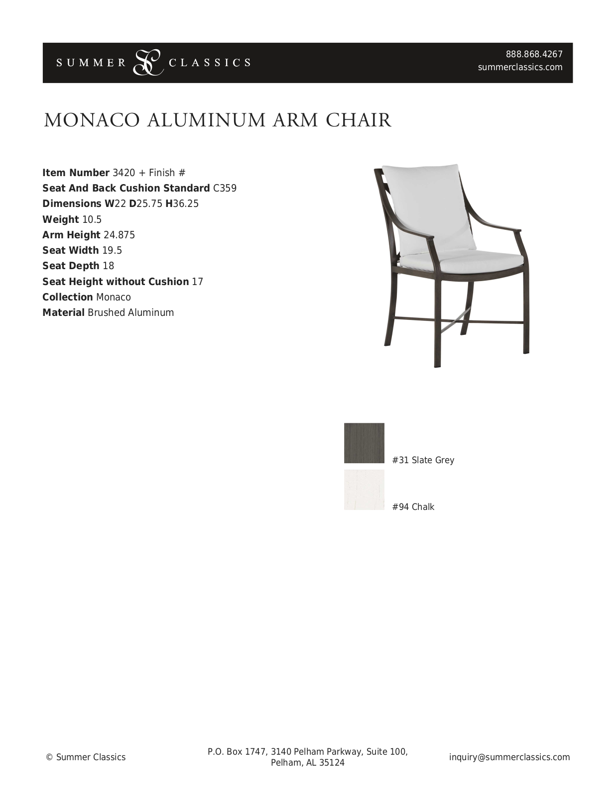 Summer Classics W006959146 Specifications - ManualMachine.com