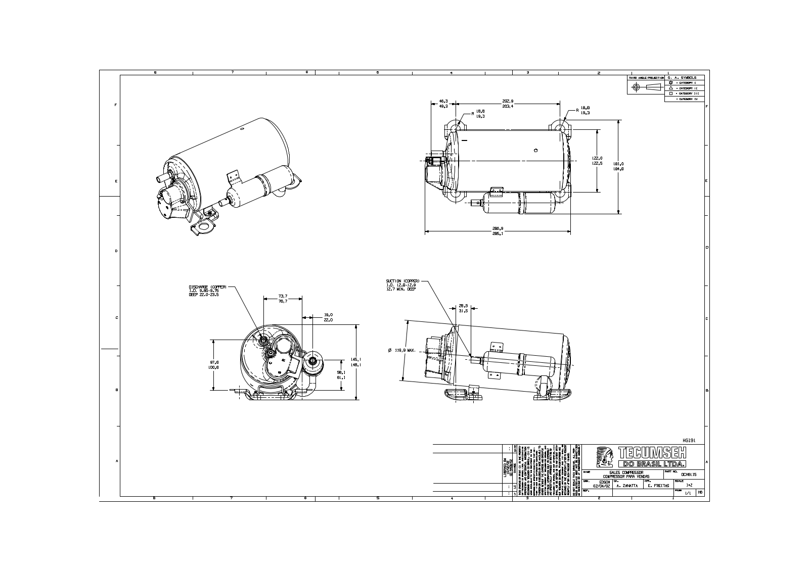 Tecumseh HGA5512EXC Drawing Data