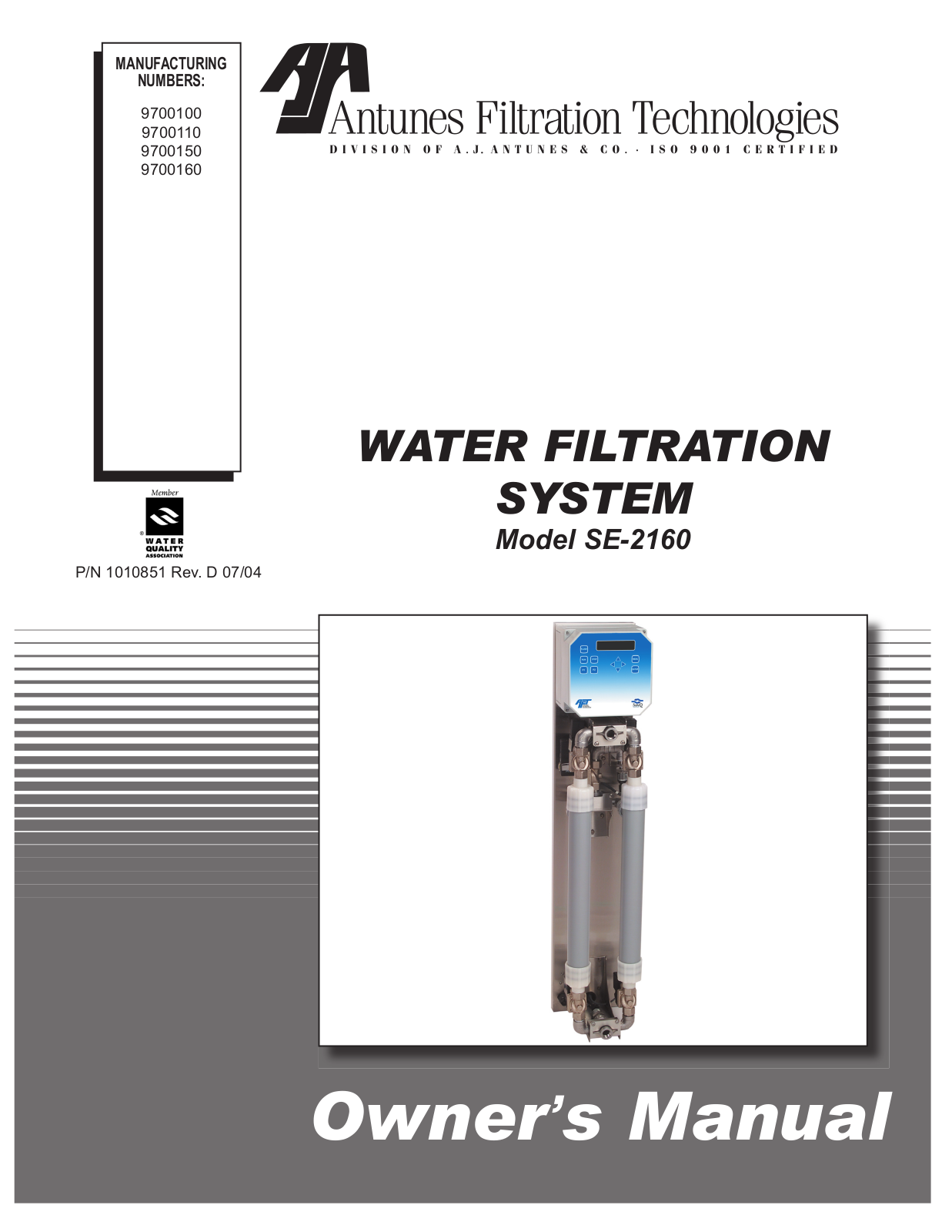 Antunes SE-2160 Installation Manual