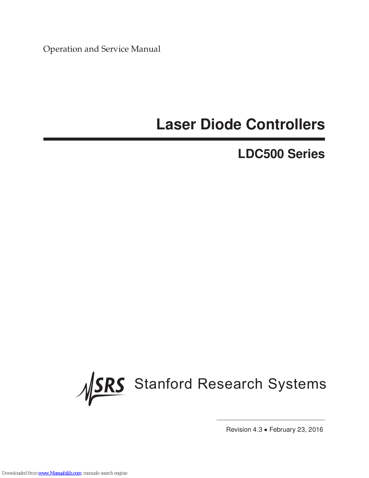 Stanford Research Systems LDC500, LDC501, LDC502 Operation And Service Manual