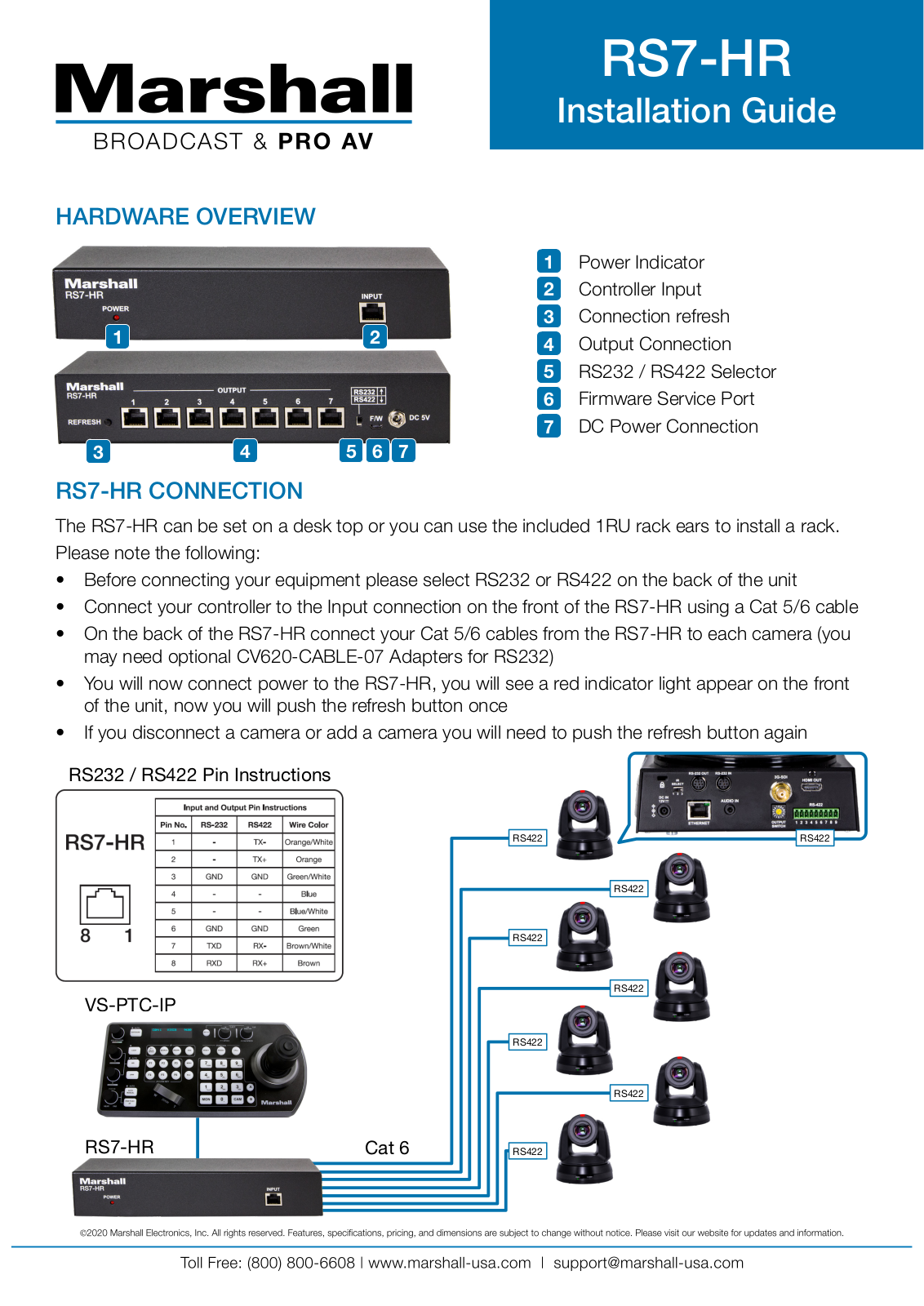 Marshall Electronics RS7-HR Installation Guide - ManualMachine.com