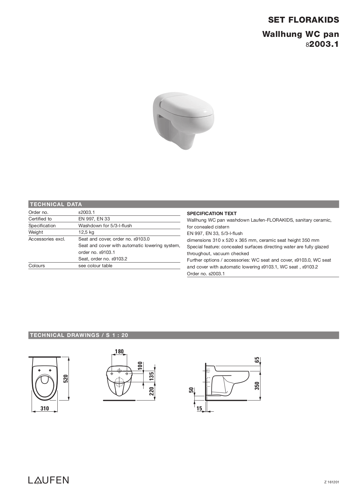 Laufen 8.2003.1 Datasheet - ManualMachine.com
