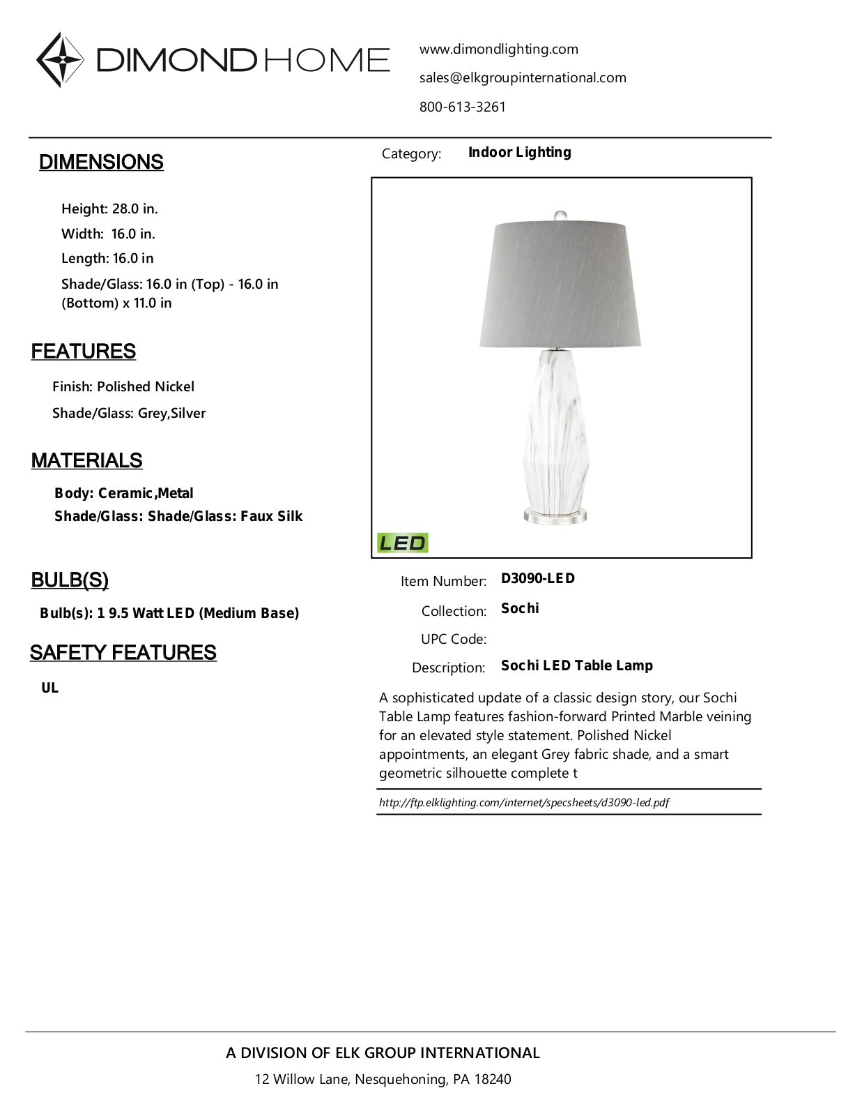 ELK Home D3090LED User Manual