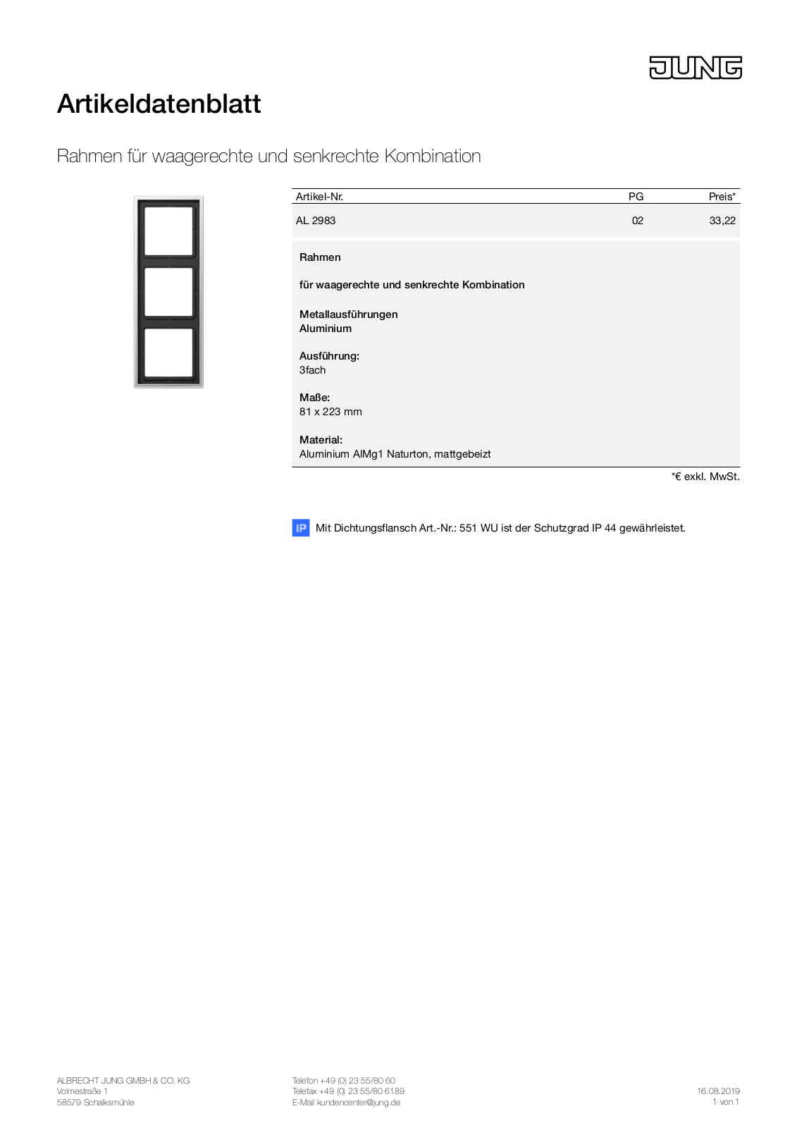 Jung AL 2983 User Manual