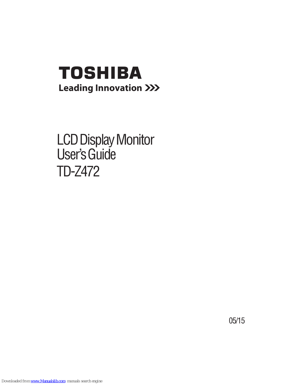 Toshiba TD-Z472 User Manual