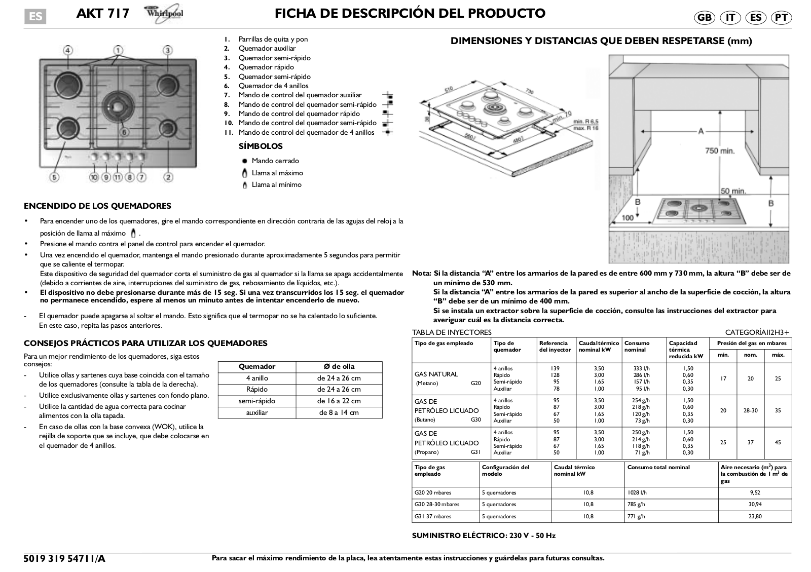 Whirlpool AKT 717/IX User Manual