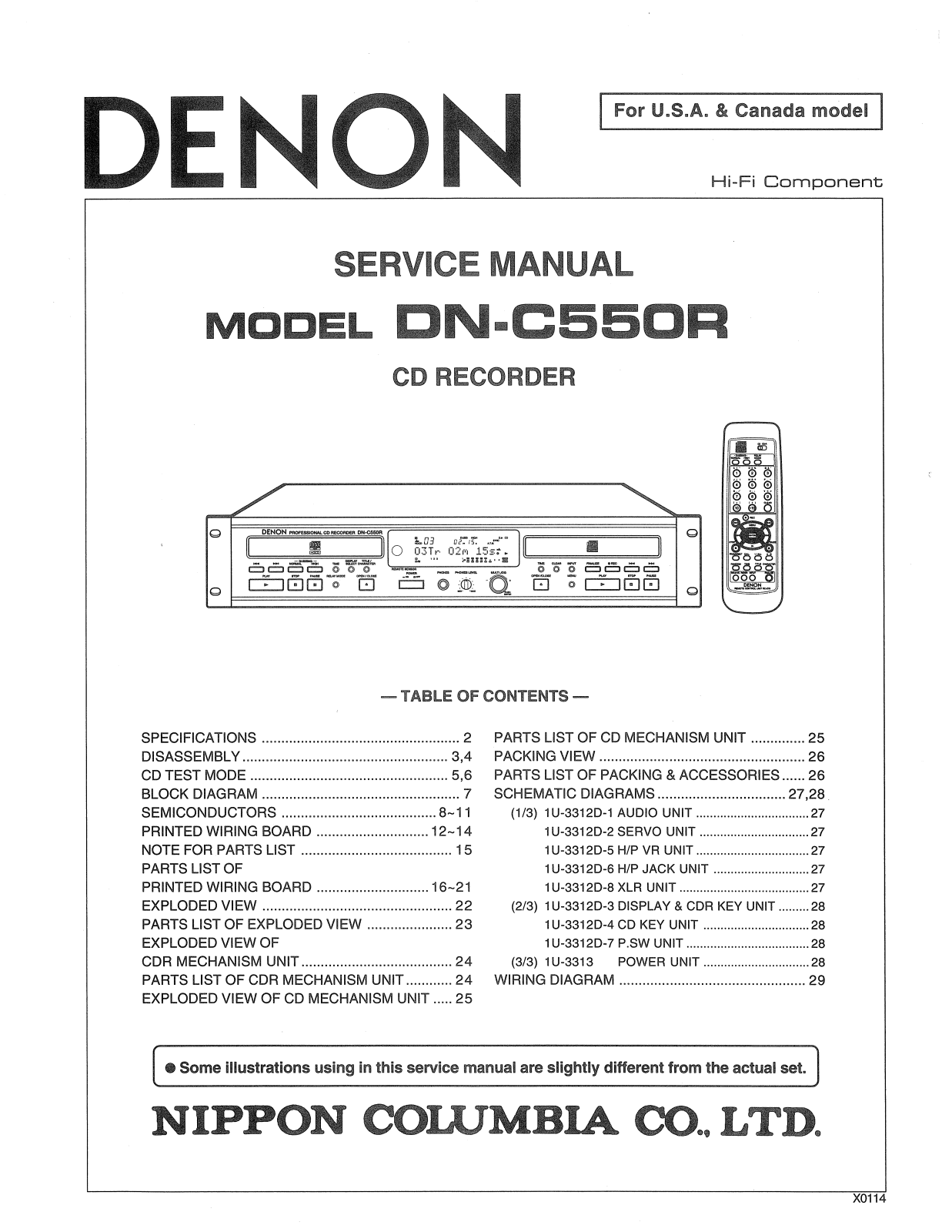Denon DN-C550R Service Manual