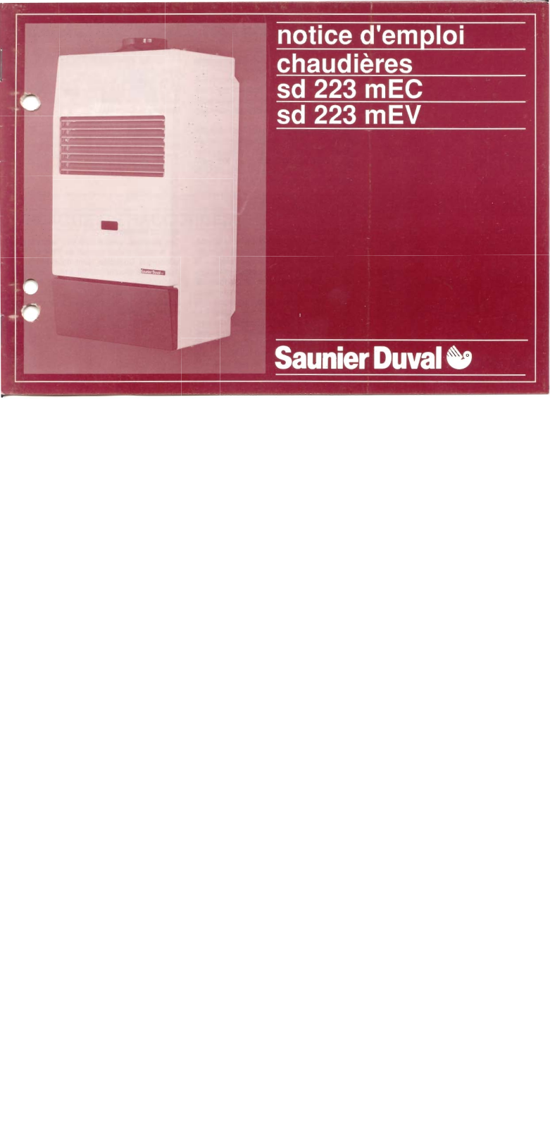 SAUNIER DUVAL SD 223 MEC, SD 223 MEV User Manual