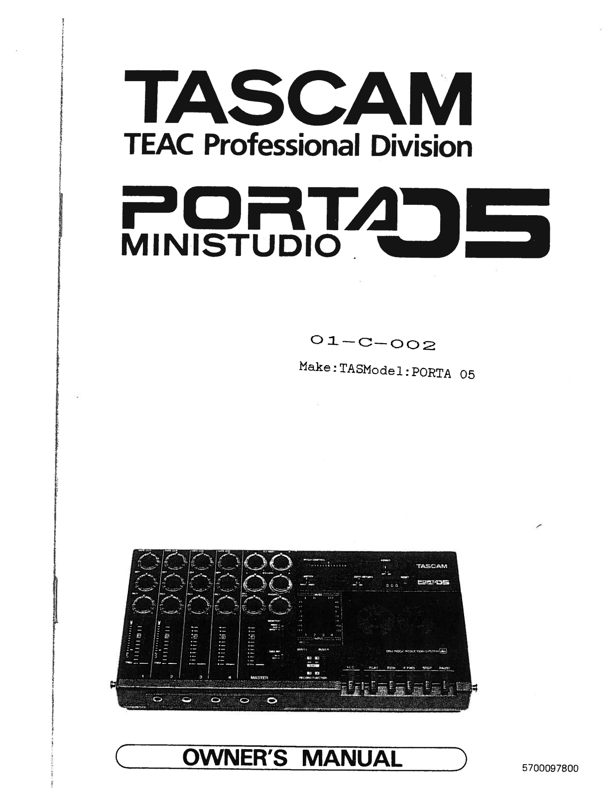 Tascam Porta 05 User Manual