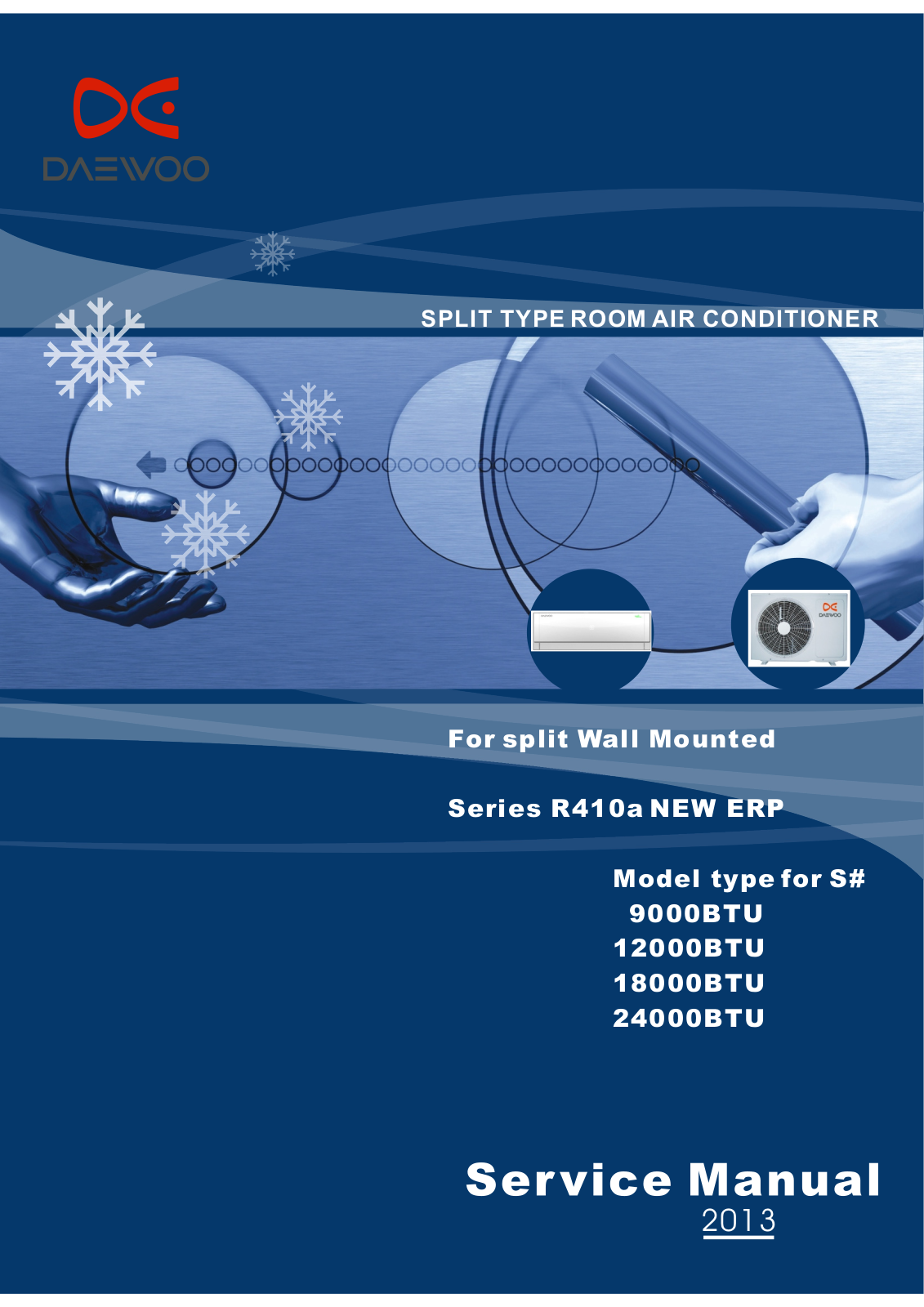 Daewoo 9000BTU, 18000BTU, 12000BTU, 24000BTU Service Manual