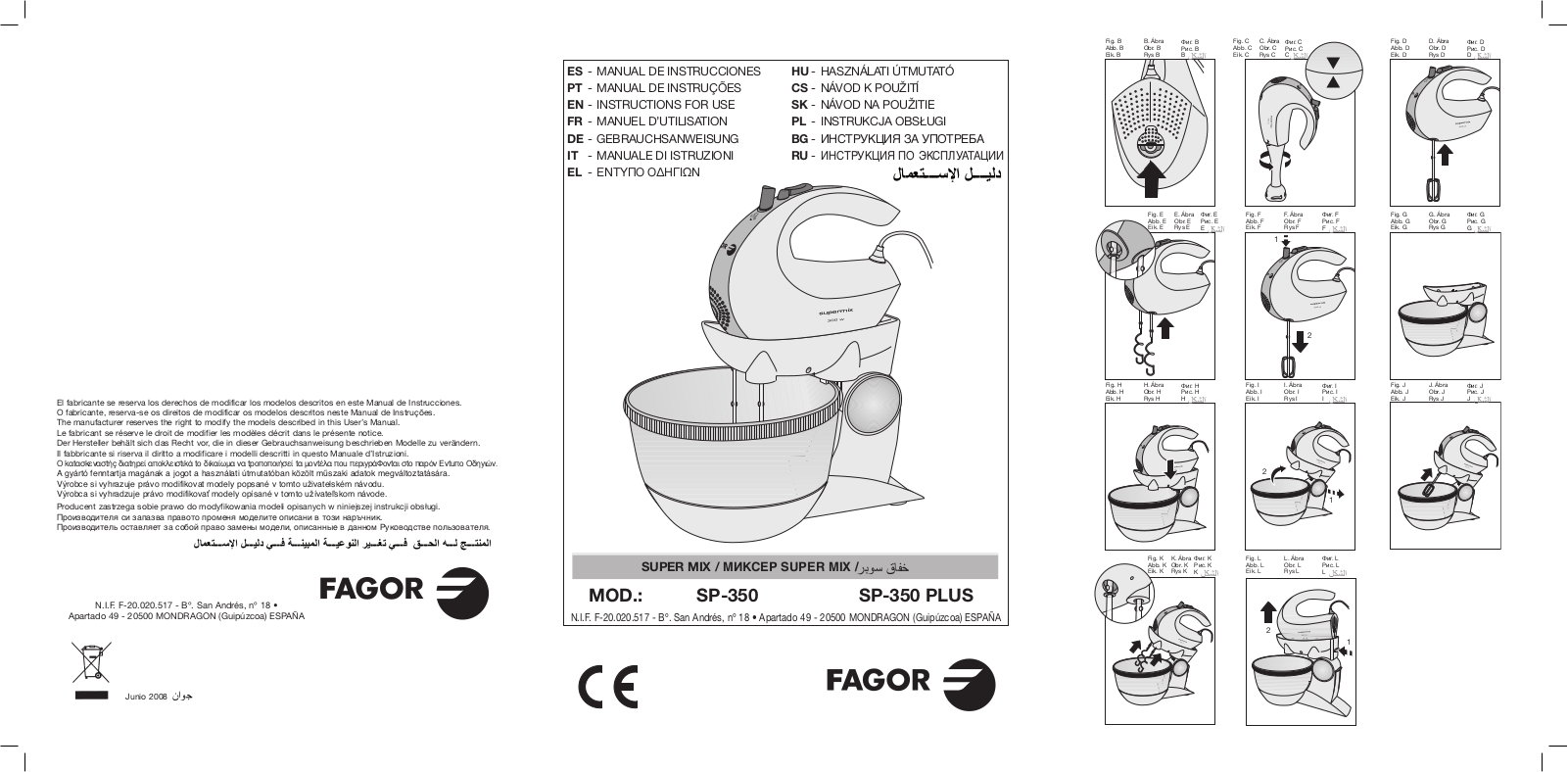 Fagor SP 350 User Manual