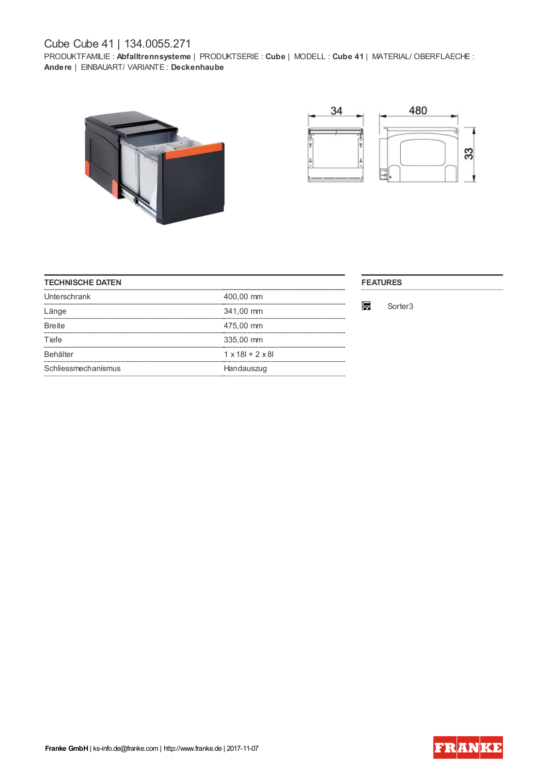 Franke 134.0055.271 Service Manual