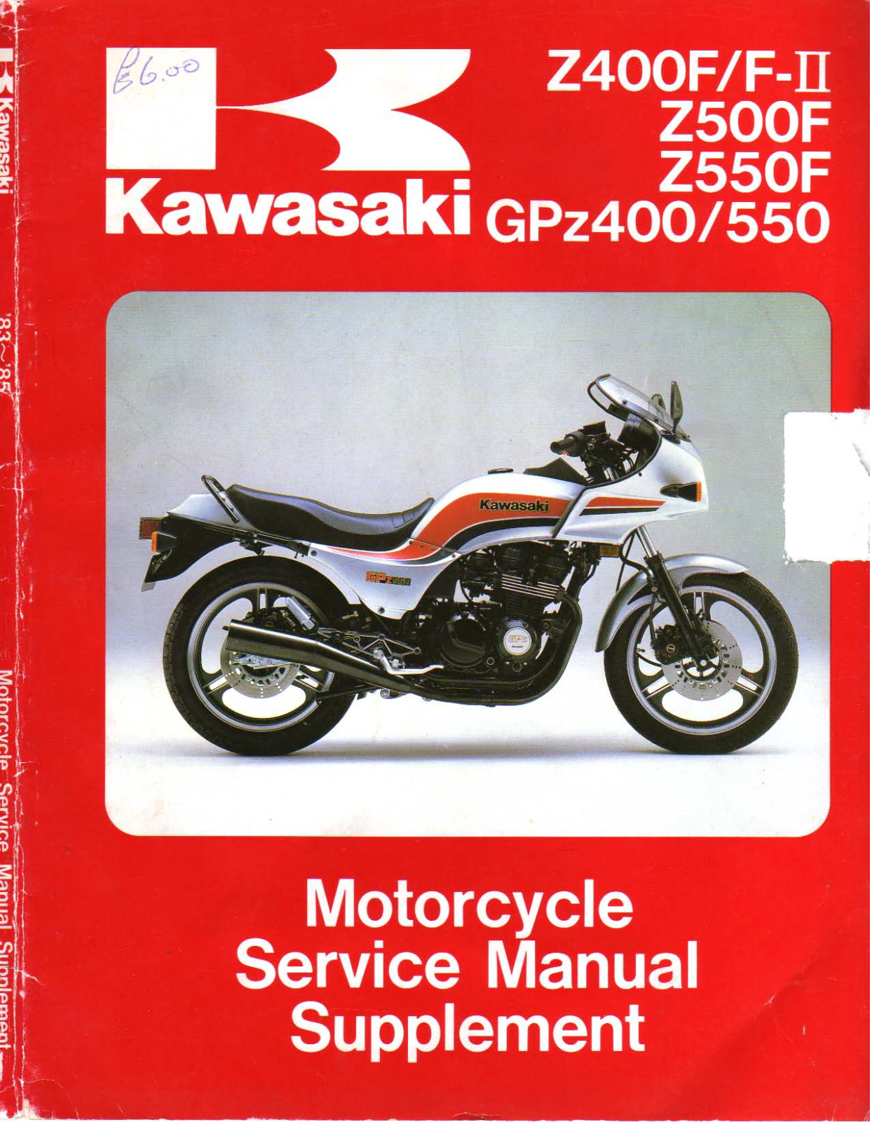 KAWASAKI Z550F, Z500F, Z400 F-FII, GPZ400-550 User Manual