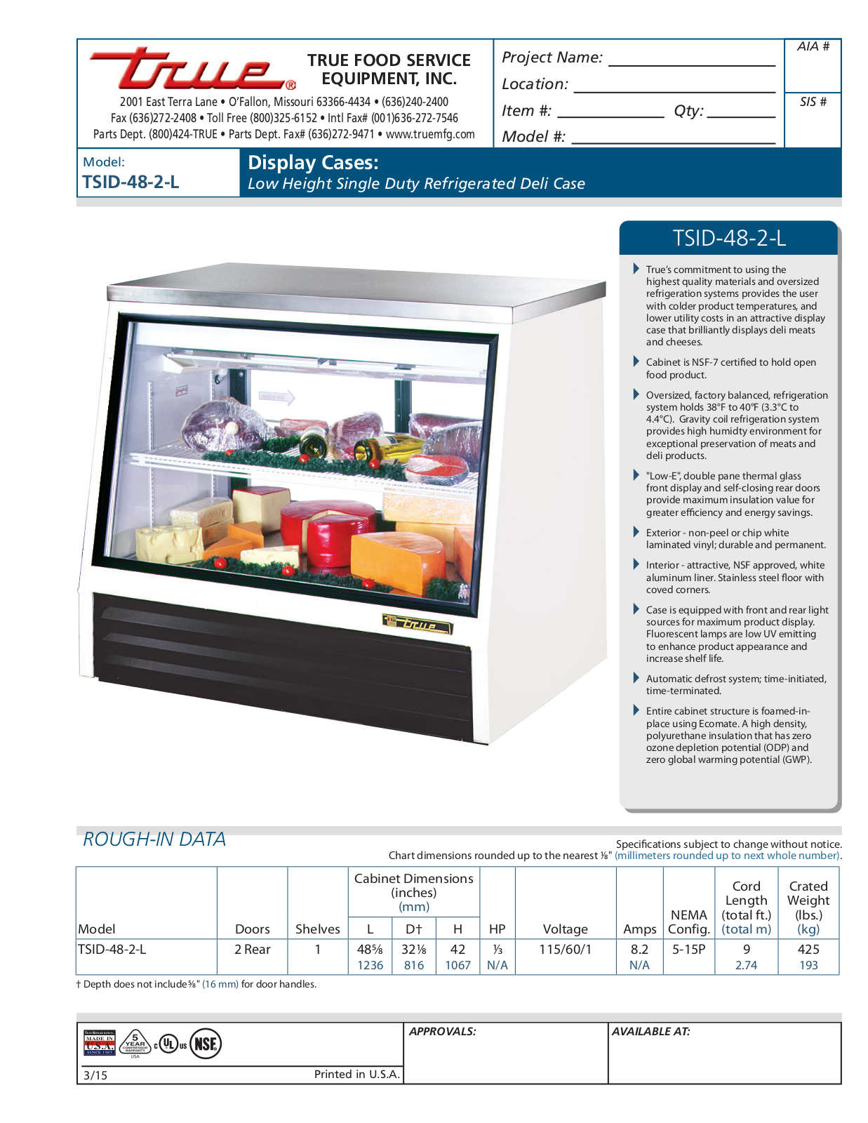 True TSID-48-2-L User Manual