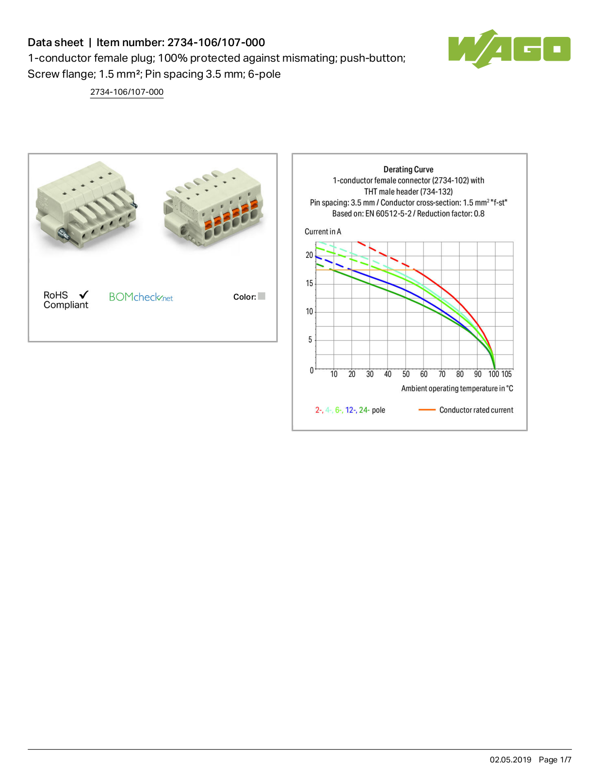 Wago 2734-106/107-000 Data Sheet