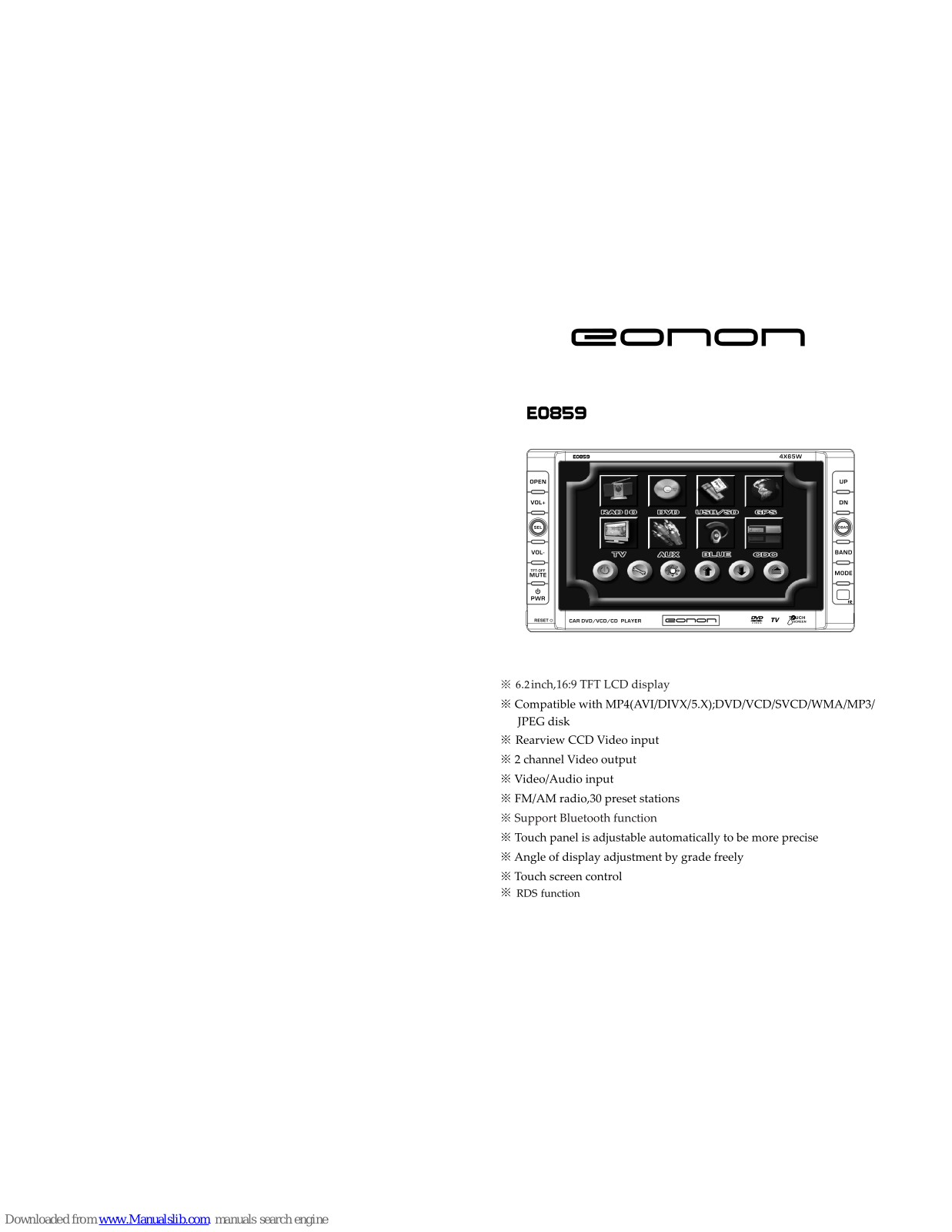 Eonon E0859 Instructions Manual