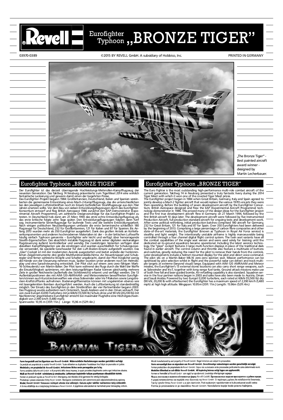 REVELL Eurofighter Typhoon BRONZE TIGER Assembly Manual