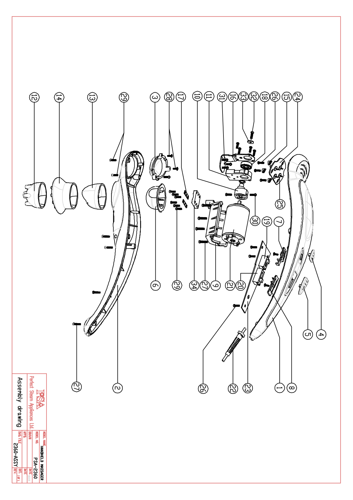 Vitek PSA-2360 Exploded view