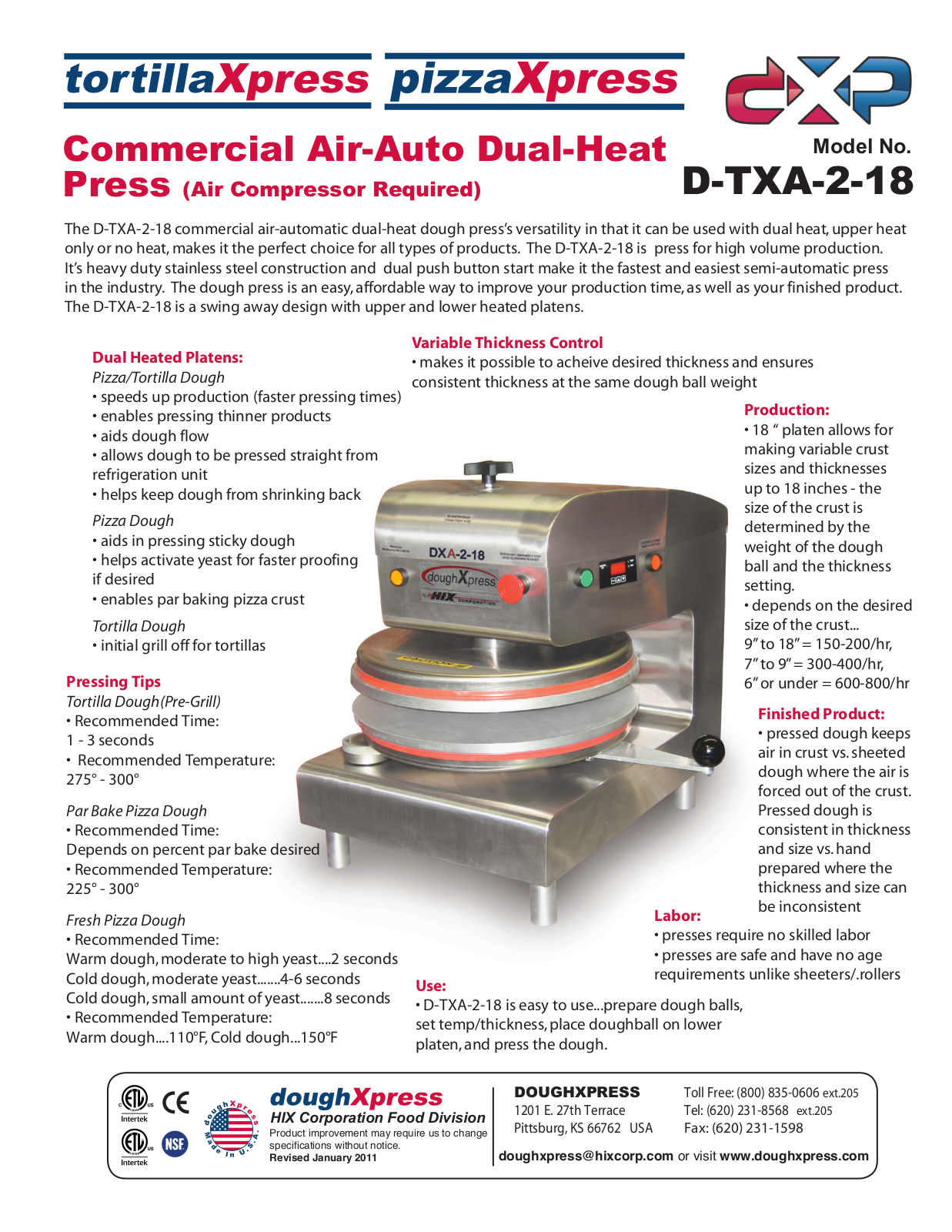 HIX D-TXA-2-18 User Manual