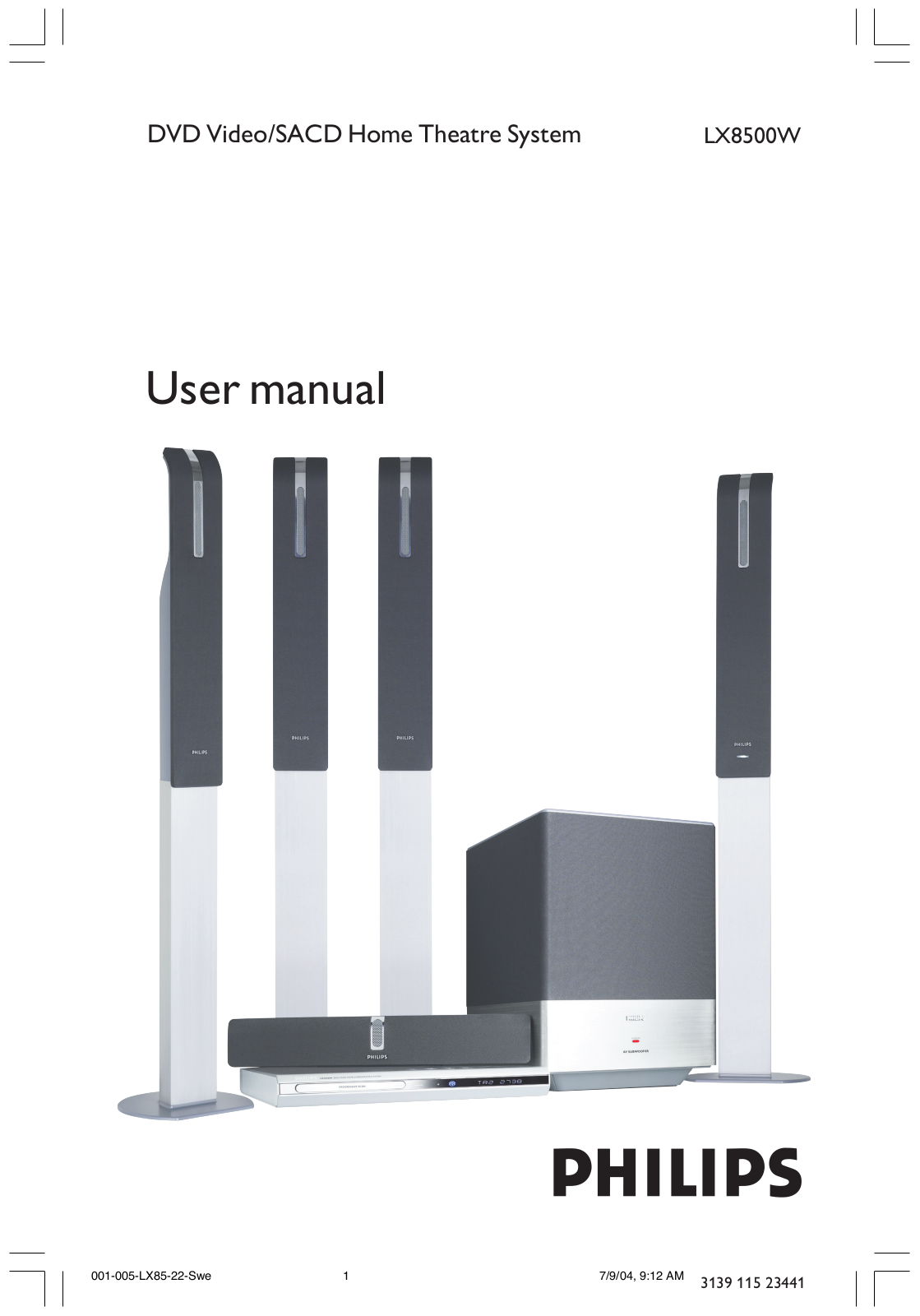 PHILIPS LX8500W User Manual