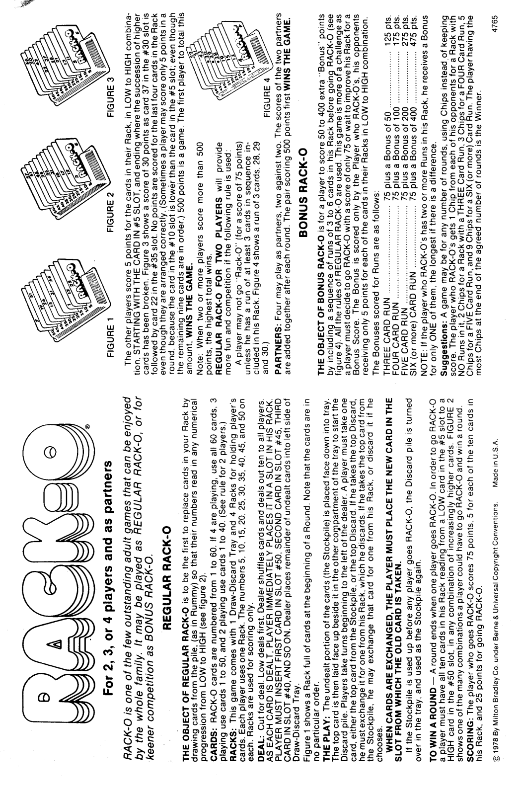 Hasbro RACKO 1978 User Manual